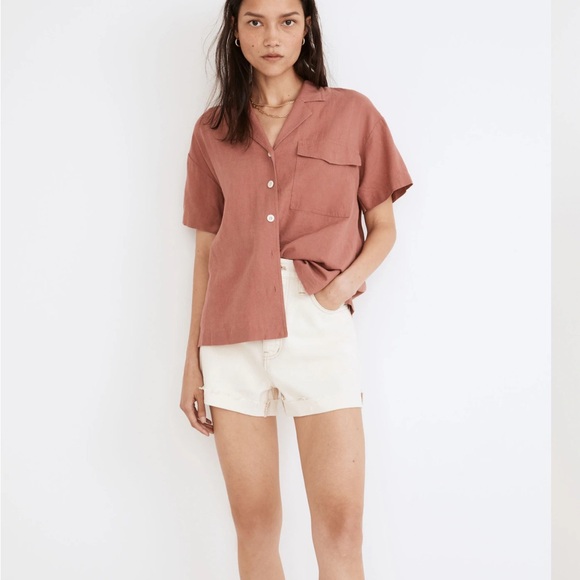 Madewell Linen Blend Camp Shirt - Vintage Quartz - Picture 4 of 5